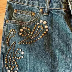 KENAR boot cut jeans - bling studs- medium wash - Women’s size 8